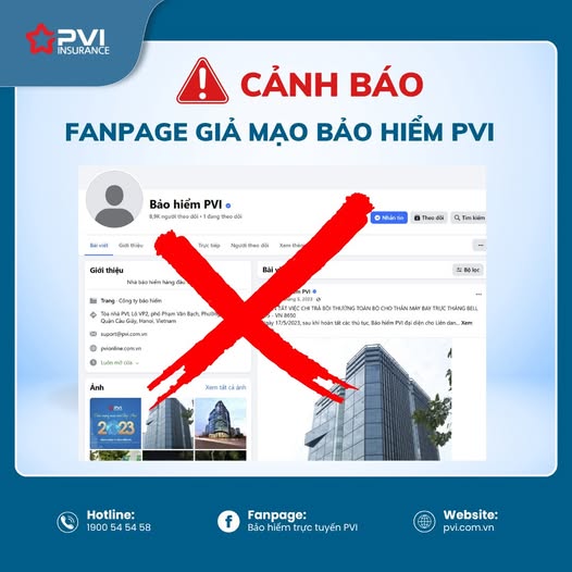 CẢNH BÁO: GIẢ MẠO THƯƠNG HIỆU BẢO HIỂM PVI ĐỂ LỪA ĐẢO TUYỂN DỤNG VÀ BÁN SẢN PHẨM