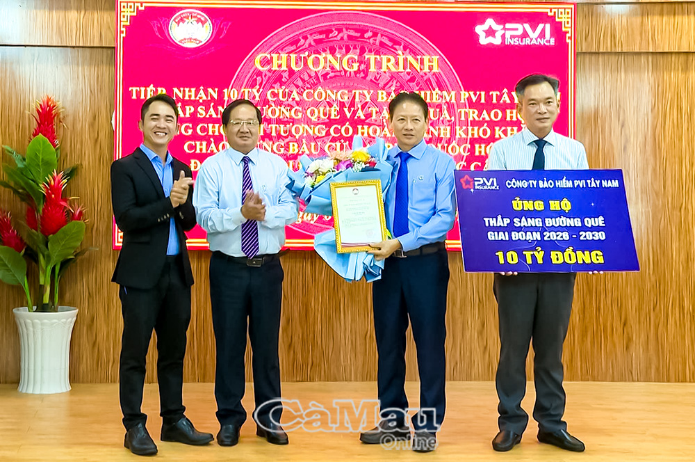 PVI Tây Nam hỗ trợ 10 tỷ đồng thực hiện an sinh xã hội tại Cà Mau