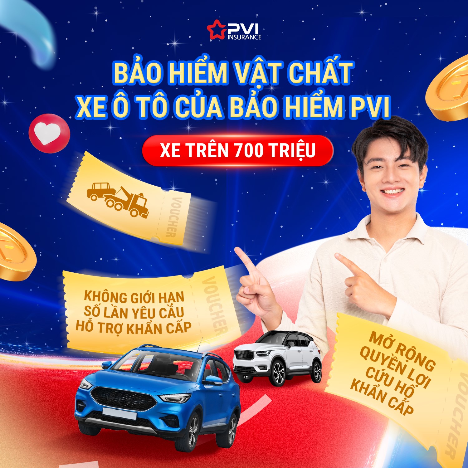 Bảo hiểm PVI mở rộng quyền lợi cứu hộ khẩn cấp PVI – RSA “Hỏng hóc và Tai nạn” 24/7 đối với khách hàng mua bảo hiểm vật chất xe trên 700 triệu đồng